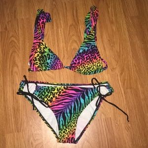 Bright, animal print bikini